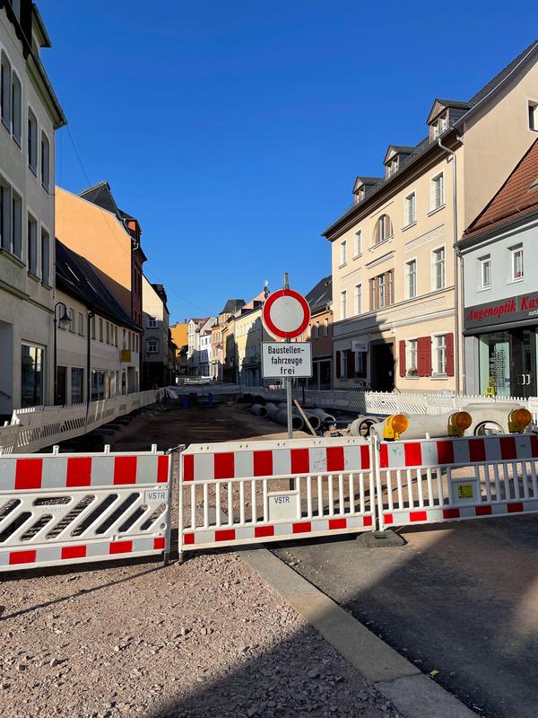 Baustellenfoto August Bebel-Straße Werdau